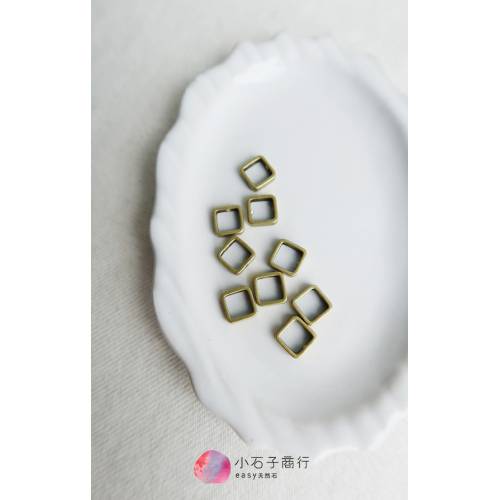 金屬配件-雙孔銅框-正方8x8mm(5入)