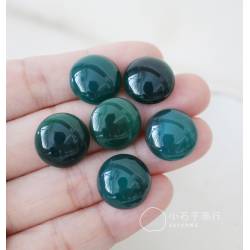 綠瑪瑙-圓形戒面 15x15x4.5-5mm (1入)