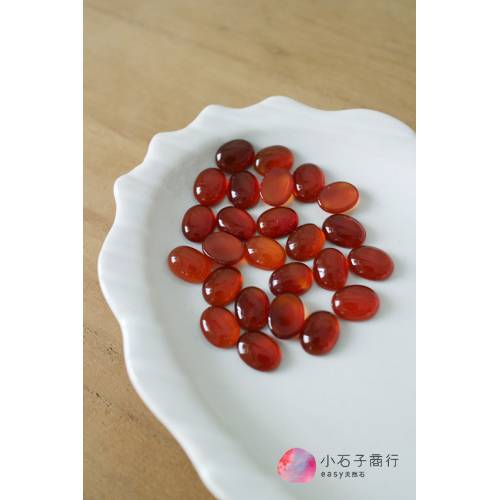 紅瑪瑙-橢圓形戒面 7x9x3mm (1入)