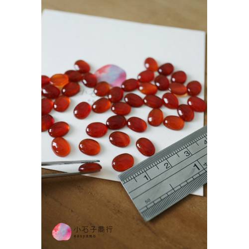 紅瑪瑙-橢圓形戒面 7x9x3mm (1入)