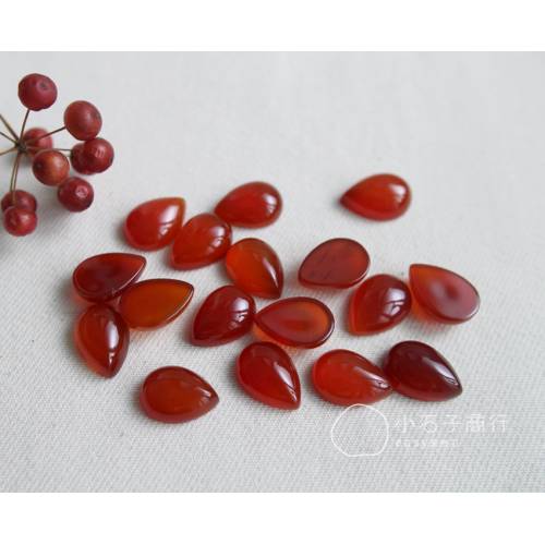 紅瑪瑙-水滴形戒面 13x18x6.5mm (1入)