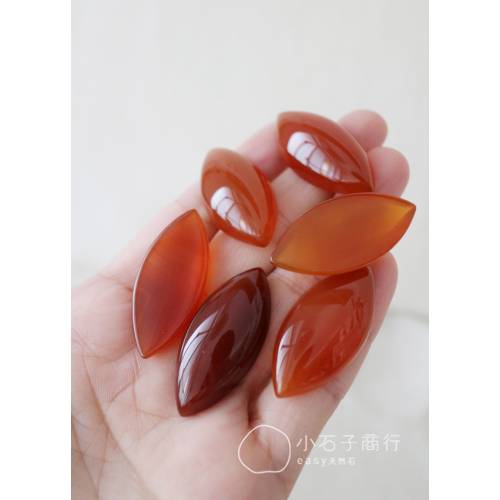 紅瑪瑙-馬眼形戒面 17x35x7.5~8.5mm (1入)