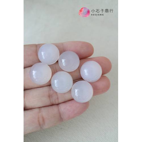 白瑪瑙-圓形戒面 15x15x7mm(A) (1入)