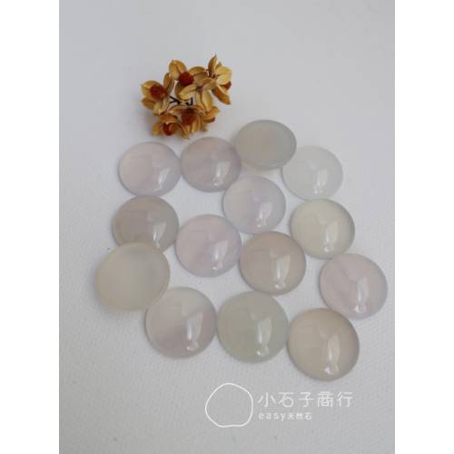 白瑪瑙-圓形戒面 20x20x7mm(AA) (1入)