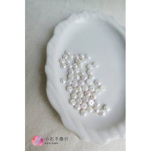 淡水珍珠-不規則車輪(白)3x5mm (40入)