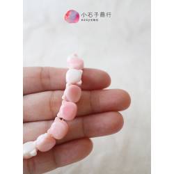 女王粉貝-貓臉9x10mm"橫洞" (10入)