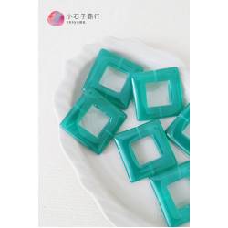 綠瑪瑙-正方中空25mm(1入) 簍空系列