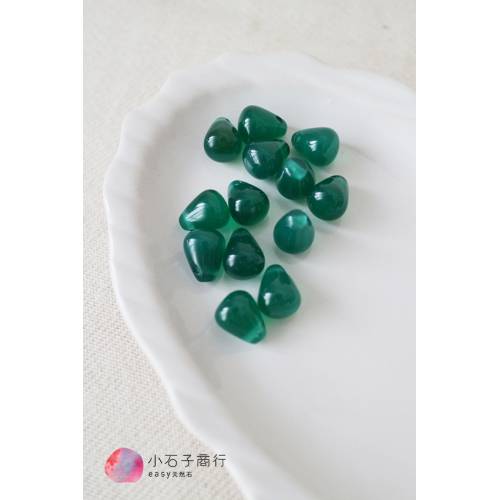 綠瑪瑙-圓水滴8x10mm(側洞) (14入)