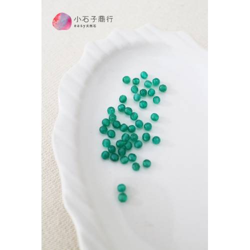 綠瑪瑙-3mm 角珠 (60入)