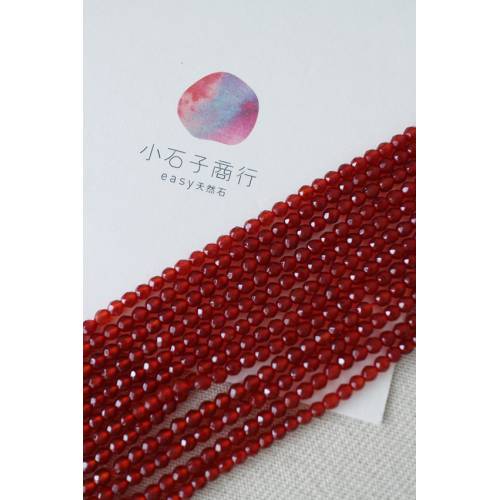 紅瑪瑙-3mm 角珠 (8入)