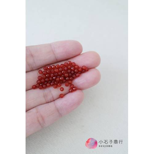 紅瑪瑙-3mm 角珠 (60入)