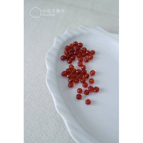 紅瑪瑙-4mm 角珠(大切面) (45入)