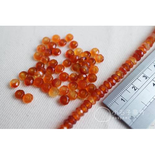 紅瑪瑙-車輪切角3x6mm (50入)