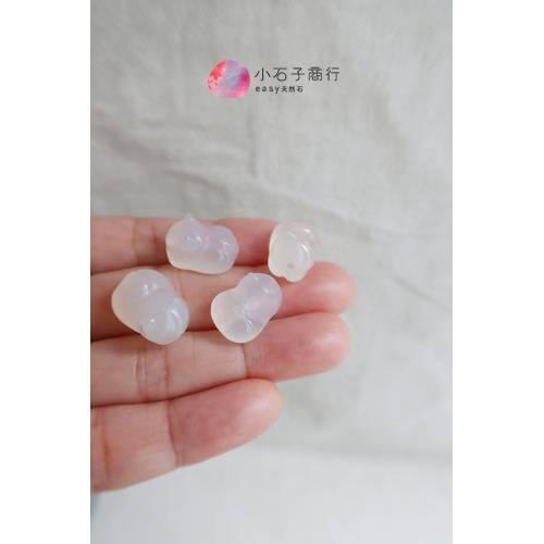 白瑪瑙-貓咪12x16mm"直洞" (1入)