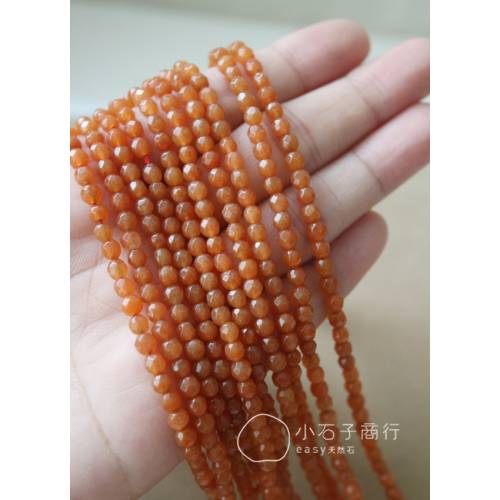 紅東菱-4mm 角珠 (50入)