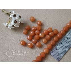 紅東菱-6mm 角珠 (5入)