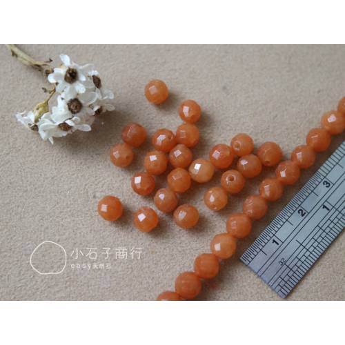 紅東菱-6mm 角珠 (5入)